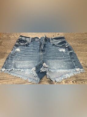 KanCan Blue High-Rise Denim Shorts